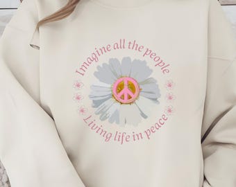 Imagine all the people Living life in  Peace Comfort Colors Shirt:  100% Cotton Women's T-Shirt