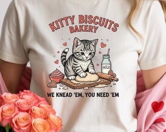 Comfort Colors Kitty Biscuits Bakery Shirt, Kitty Lover Gift Tee, Love Crewneck Girlfriend, Funny Cat Shirt Biscuit Shirt Bakery Tee