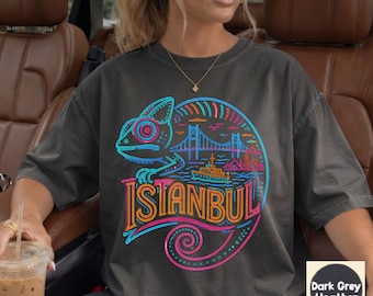 Istanbul Chameleon Graphic Design Shirt, Turkish Istanbul T-Shirt, Colorful Nature Tee, Turkish Culture Gift, Turkish Style Tee