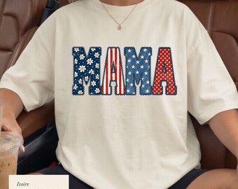 Mama  American Shirt, Women's Independence Day Gift, 4th July Tee, USA Freedom T-Shirt