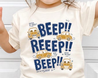 Beep Car Kids Shirt,  Beep Cute Cars Baby Shirt, Birthday Toddler Boy Shirt