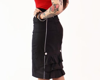 Devil Doll Black Bustle Skirt