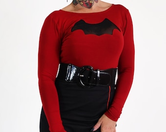 Blood Red Nightwing Top Long Sleeve