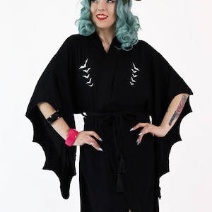 Nightfall Black Bat Vintage Robe