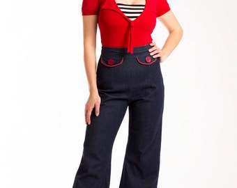 Wide leg sailor pants