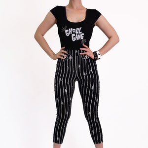 Skeleton Stripe Capri Pants