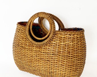 Round Vintage Basket Handbag