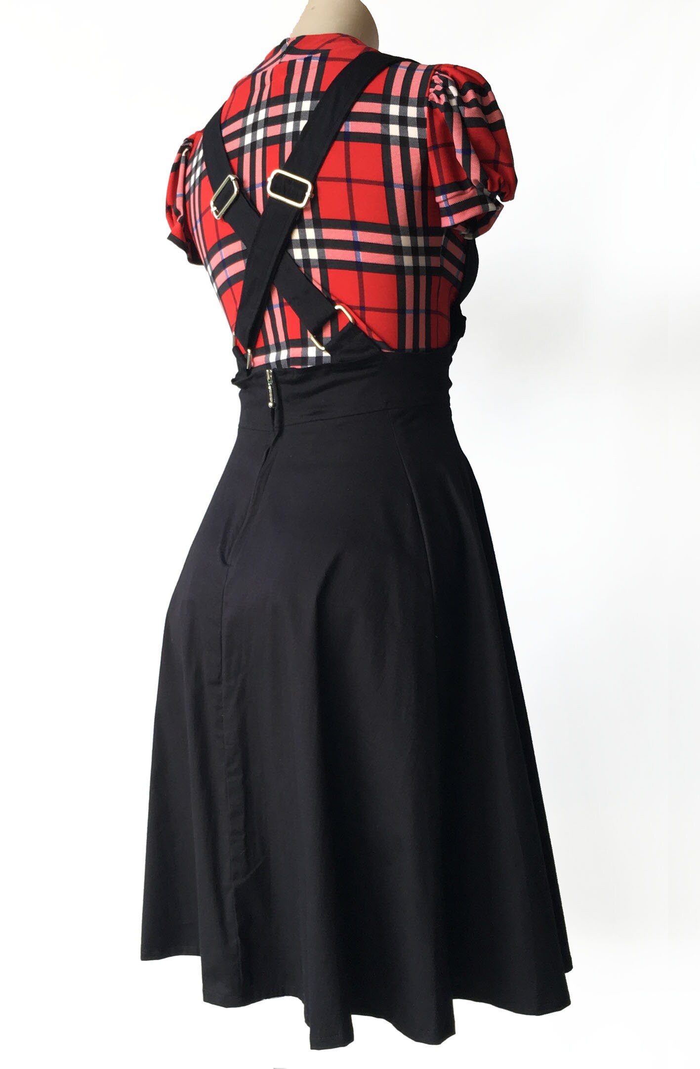 Black Dolly Circle Pinafore - Curvy