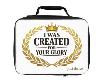 Bolsa para el almuerzo — Lonchera infantil inspiradora con la frase "Fui creado para tu gloria"