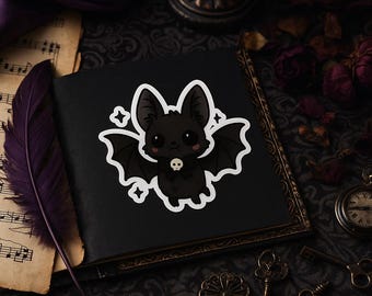 Gothic Kawaii Bat Sticker: Whimsigoth Vinyl Decal