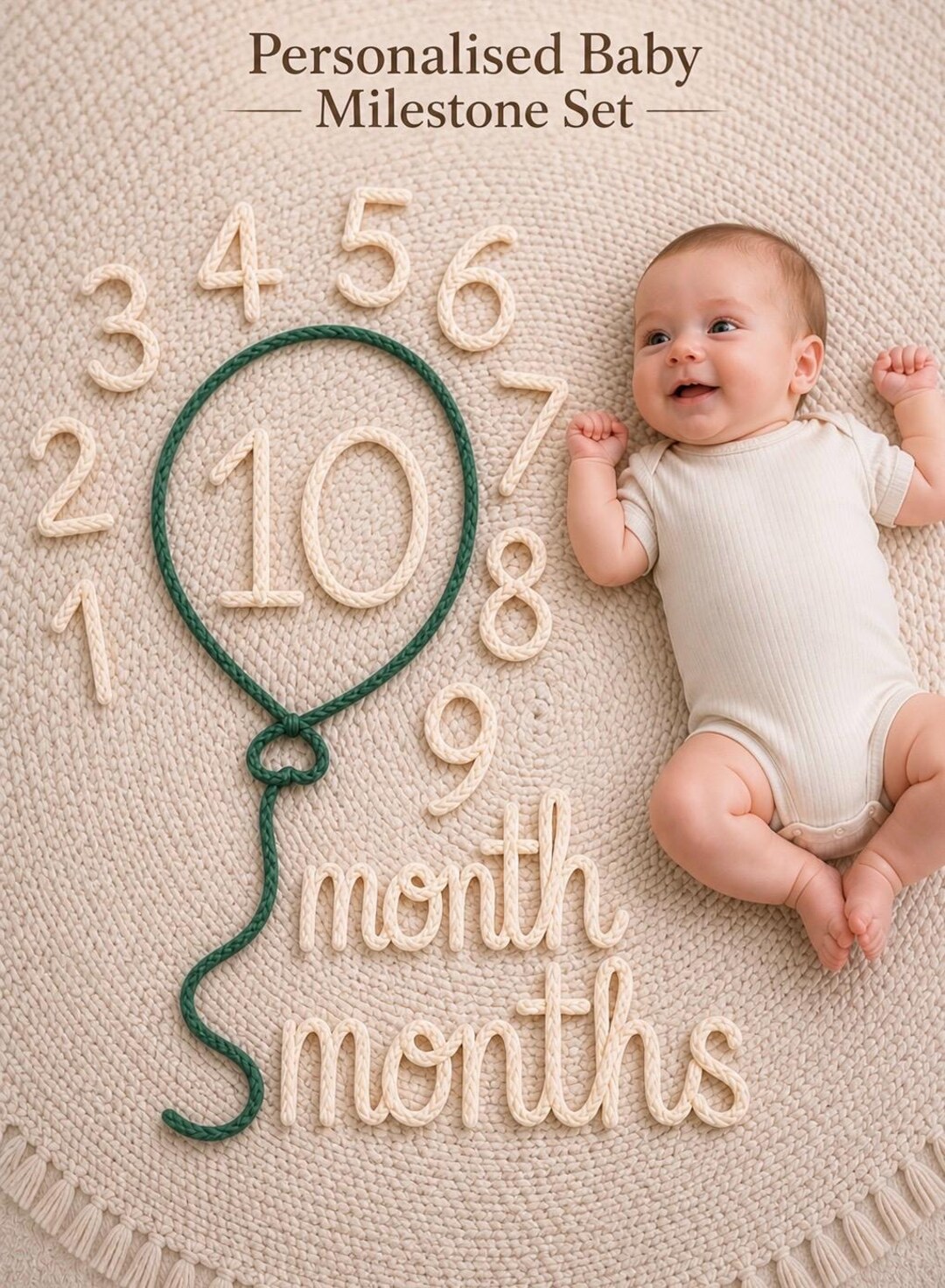 Personalised Baby Monthly Milestone Keepsake Marker |custom Name ...