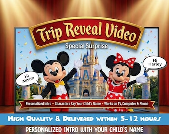 Personalized Disney Trip Reveal Video – Custom Message for Disney World, Disneyland Paris & California | Surprise Vacation Announcement