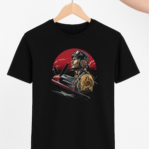 Fighter Pilot T-Shirt – Retro Aviator Graphic Tee for Men, WWII Air Force Style Gift, Airplane Lover Shirt