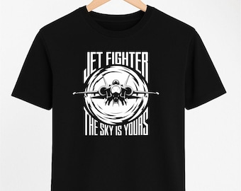 Camiseta de caza a reacción: regalo de aviación - Camiseta de tripulación 100 % algodón