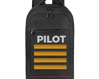 Mochila de piloto: bolsa para portátil de aviación con rayas doradas