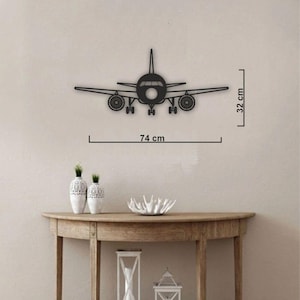 Airplane Metal Wall Art – Jet Aircraft Wall Decor – Pilot Gift – Aviation Silhouette Wall Hanging – Travel Lover Modern Decor