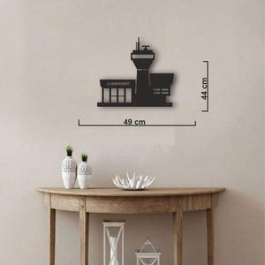Airport Tower Metal Wall Art & Decor – Air Traffic Control Decor – Aviation Wall Hanging – Pilot Gift – Modern Industrial Airport Decor