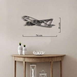 Takeoff Airplane Metal Wall Art – Modern Aviation Decor – Pilot Gift – Aircraft Silhouette Metal Sign – Travel Lover Wall Hanging