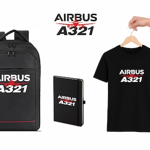 Airbus A321 Gift Set: Aviation T-Shirt, Backpack & Notebook