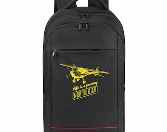 Mochila de piloto: Bolsa para portátil de aviación - Cita "La vida es un viaje"