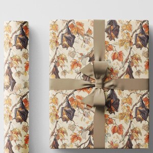 Spooky Bat Wrapping Paper Roll, Halloween Gift Wrap with Black Bat Design for Trick or Treat, Parties, and Creepy Gift Giving #2