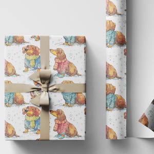 Cute Dachshund wrapping paper for Dog Lovers | Weiner Dog gift wrap for Doxie Mama, Dachshund Mom or Sausage Dog Fan