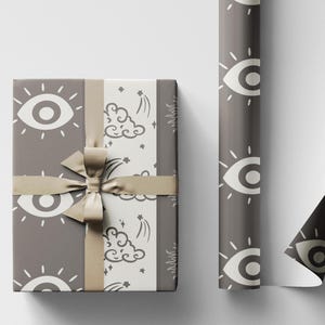 Spooky Halloween Dark Wrapping Paper Roll, Witchy Goth Gift Wrap, Custom Trick or Treat Packaging for October Gifts
