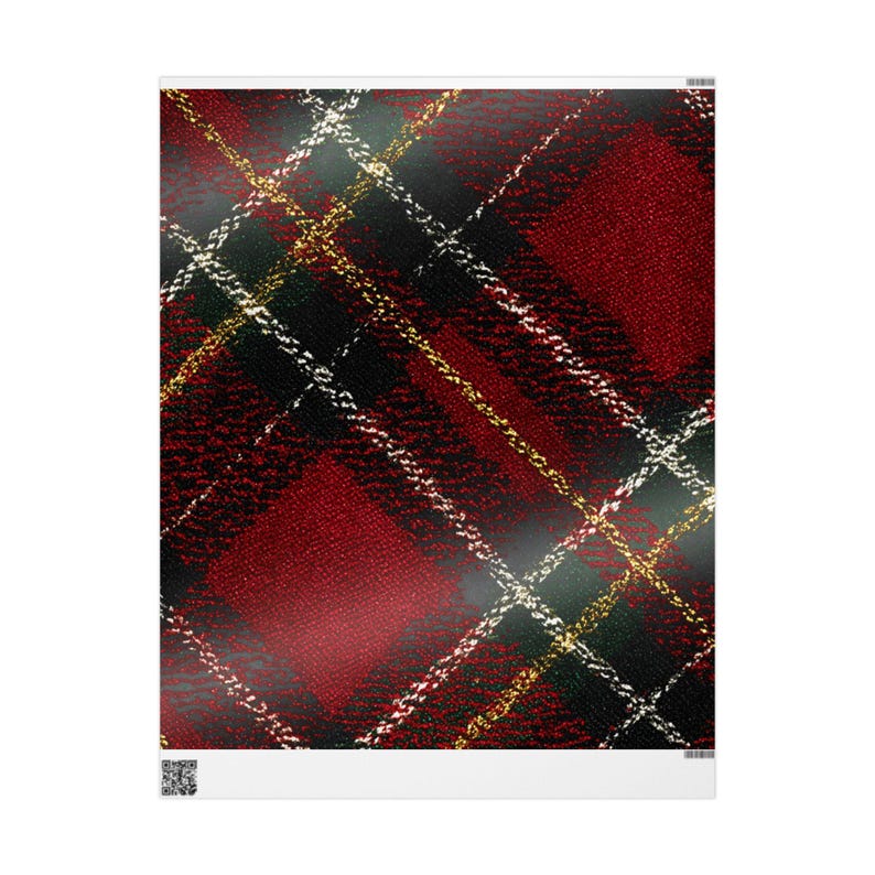 Luxury Tartan Gift Wrap Paper Golden Plaid Pattern for Old Money Christmas Aesthetic #3 image 5