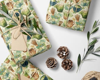 Cute Matcha Wrapping Paper Green Tea Gift Wrap for Culinary Lovers Japanese Style Holiday and Birthday Gifts #8