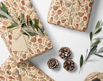 Wrapping Paper Roll with Archaeology Theme for Fossil Fans and Ancient History Gift Wrapping #3