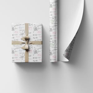 Geeky Math Wrapping Paper Science Gift Wrap with Formula Design Nerd Aesthetic for Graduation Teacher or Student Gift Packaging #3 image 3