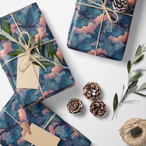 Dragon Print Wrapping Paper Roll, Gift Wrap for Fantasy Lover Presents, Role-Playing Games, and Magical Celebrations #6