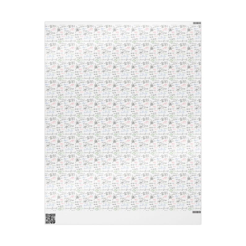 Geeky Math Wrapping Paper Science Gift Wrap with Formula Design Nerd Aesthetic for Graduation Teacher or Student Gift Packaging #3 image 5