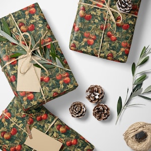 Farmers Market Wrapping Paper Roll Farm Fresh Tomatoes Illustration Rustic Country Veggies Eco Kitchen Organic Gift Wrap #16