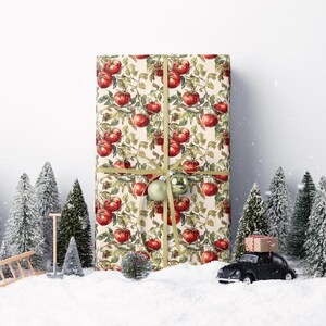 Farmers Market Wrapping Paper Roll Rustic Farmhouse Gift Wrap Featuring Tomatoes Vegetables Farm Fresh Organic Eco Kitchen Style #17