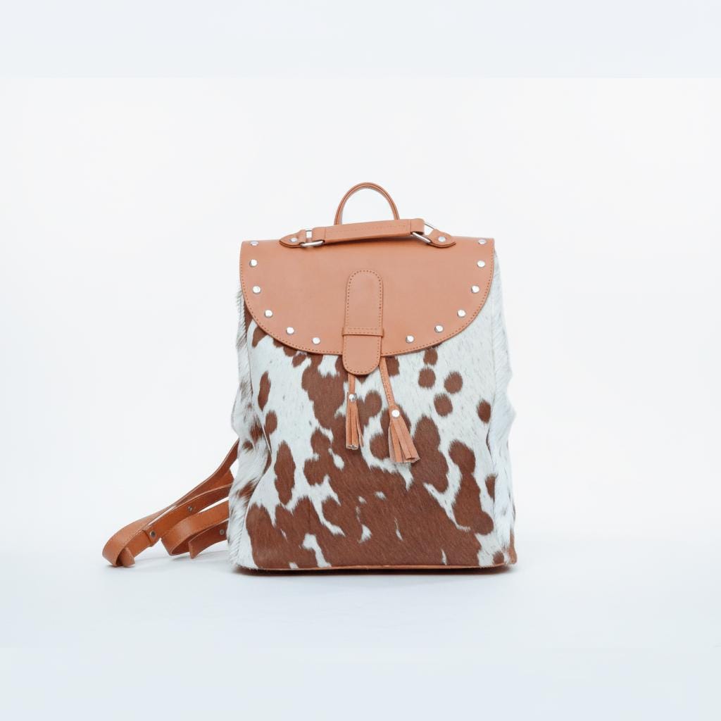 Cowhide Drawstring Backpack - Etsy