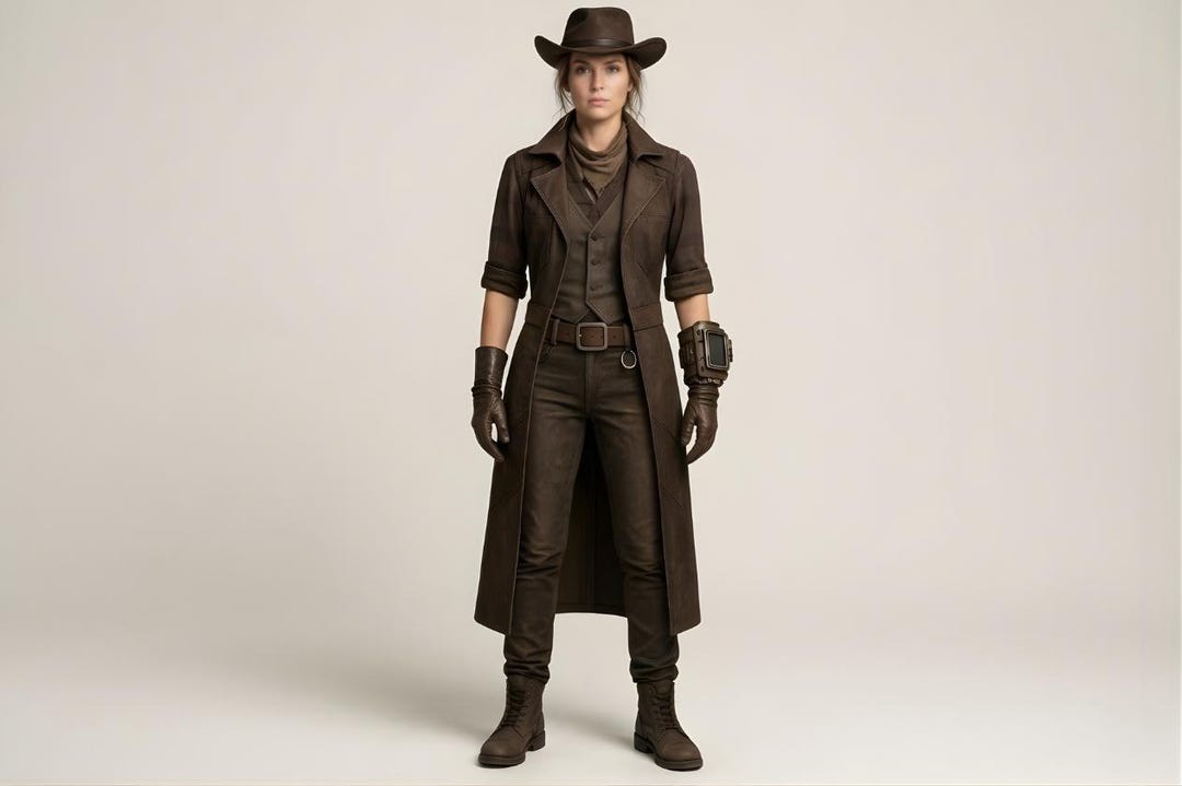 Handmade Post Apocalyptic Ranger Outfit Women, Wasteland Duster Coat ...