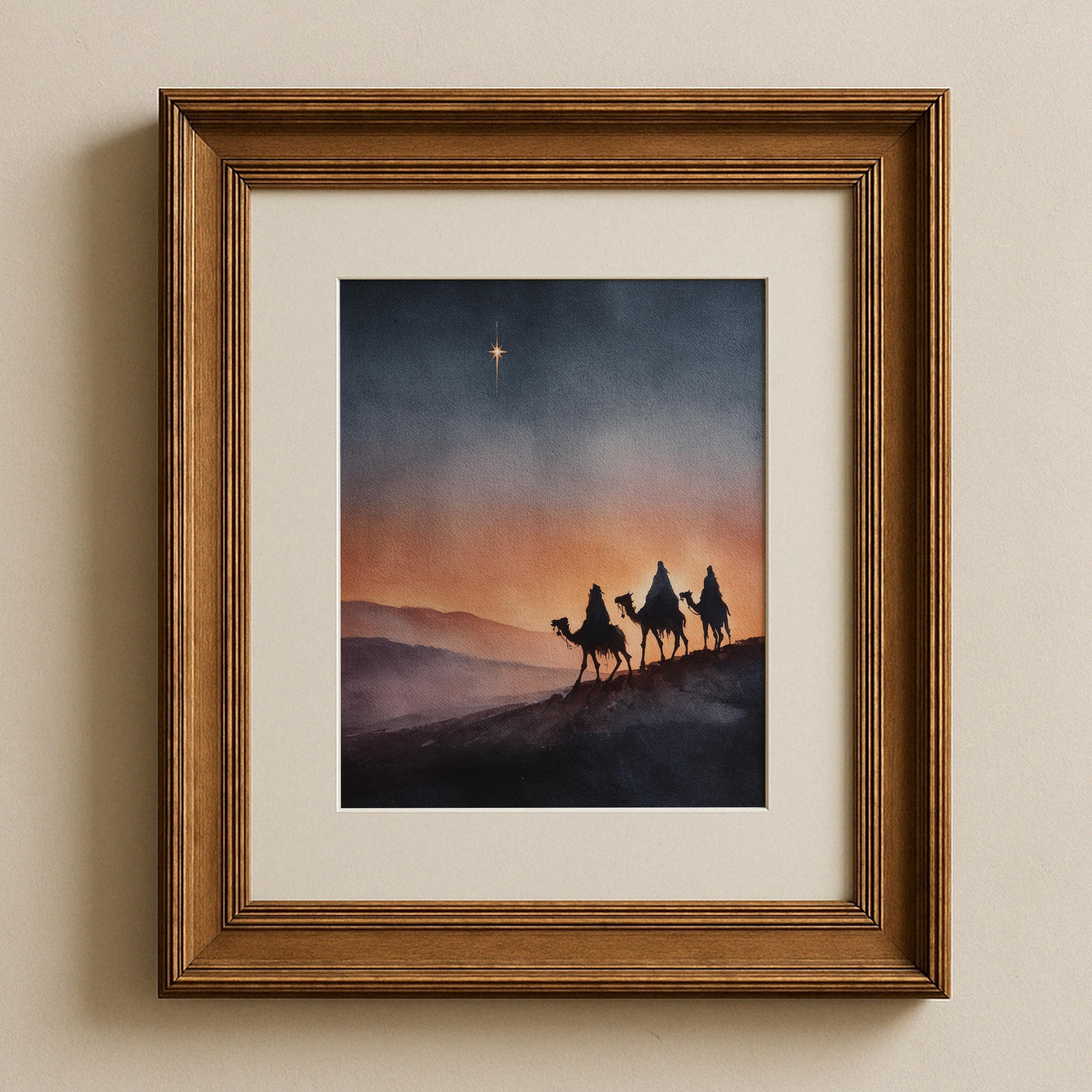 3 Wise Men Christian Wall Art Printable - Bethlehem Star Christmas Wall ...