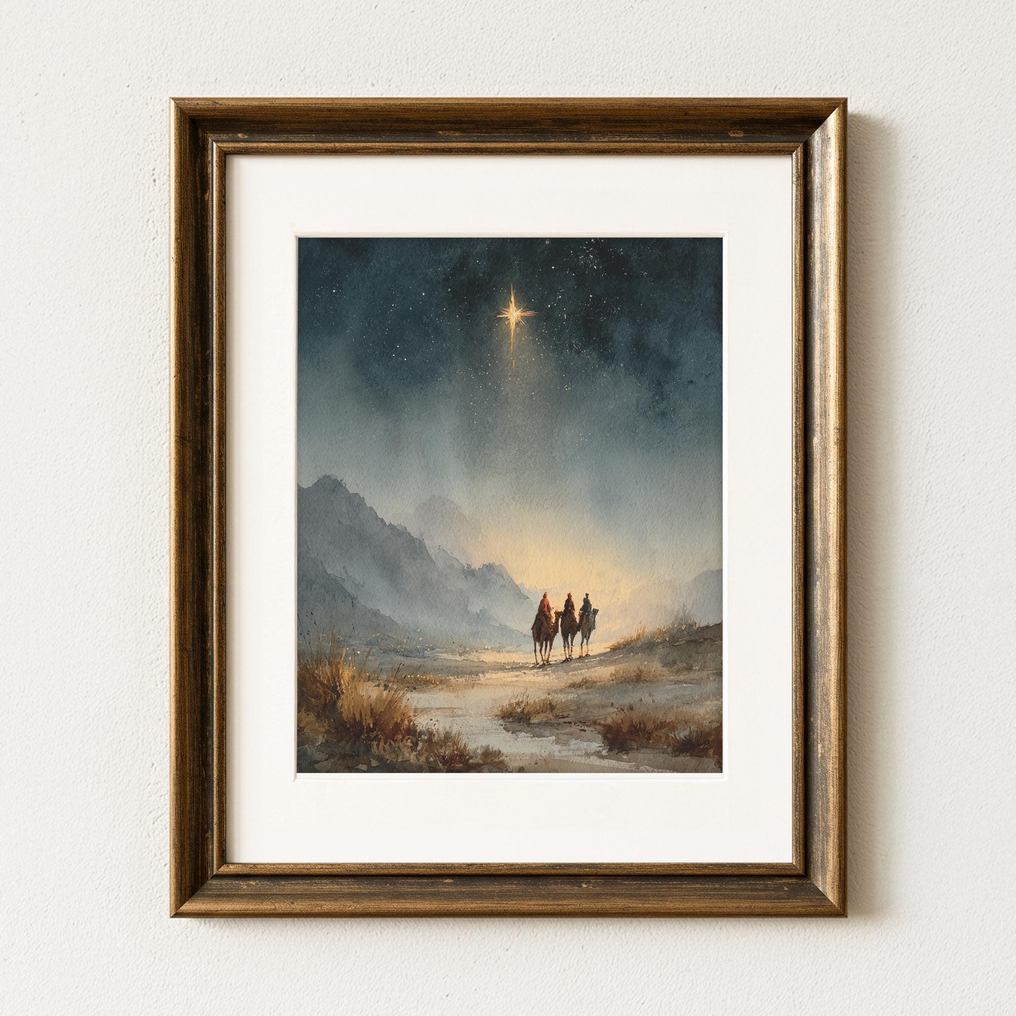 Three Wise Men Christian Wall Art Printable - Star of Bethlehem ...