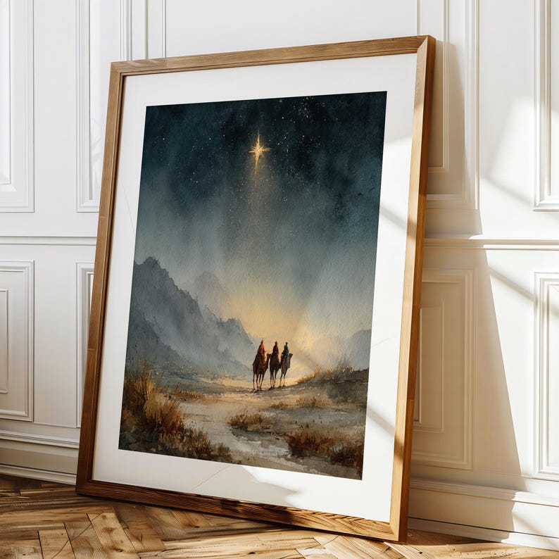 Three Wise Men Christian Wall Art Printable - Star of Bethlehem ...