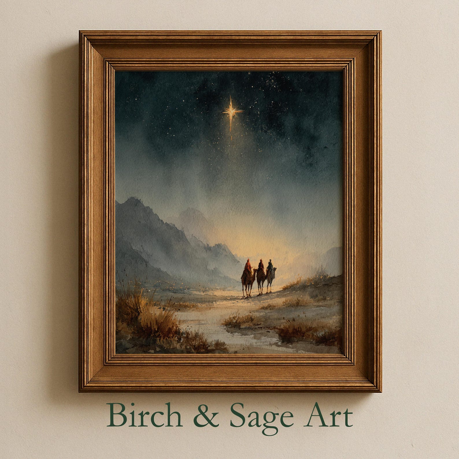 Three Wise Men Christian Wall Art Printable - Star of Bethlehem ...