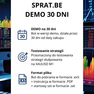 Sprat MT5 Bot – DEMO Version (30 Days) MT5 Trading Bot DEMO – Scalping Expert Advisor for XAUUSD Gold – MetaTrader 5 Robot (30 Days License)