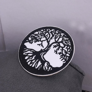 tree of life iron on patch, patch, tree of life on lotus iron on patch, iron on embroidery patch, jacket patch, logo back patch,