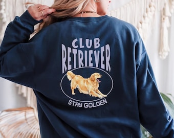 Sudadera Club Retriever / Sudadera vintage Golden Retriever con cuello redondo
