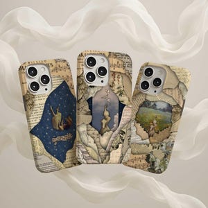 Bookscrap Vintage Phone Case For iPhone 16 Pro Max 15 14 13 12 11 Plus, Samsung S24 S23 S22 S21, Bookish, Reader Phone Case, Book Lover Case