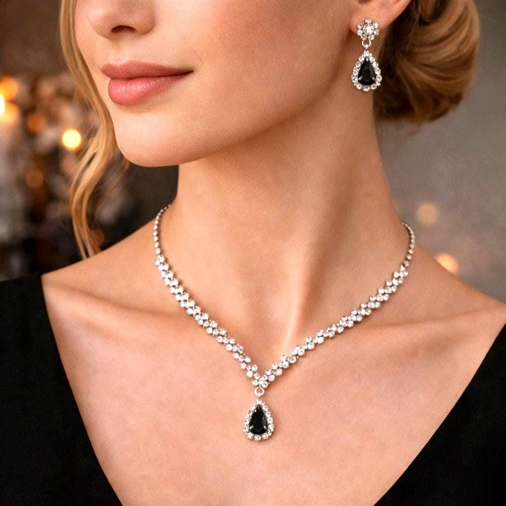 prom jewelry for black dress Caroline Maxi Dress Jersey in Black – SKATIE main image 1