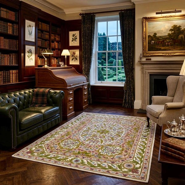 Kashmiri Rugs | Aubusson, Chain Stitch & wool Handmade | Suzani | 6x8ft