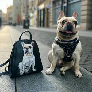 Hand-Painted Leather Pet Portrait Handbag: Custom Dog/Cat Purse