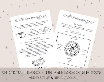 Altar Setup & Ritual Tools PDF – Digital Grimoire Page – Witchcraft Printable – Wicca Pagan Spell Book Sheet – Instant Download