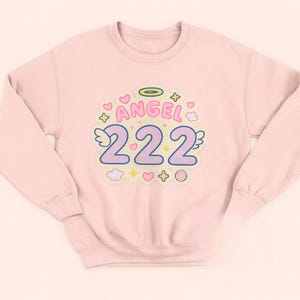 Angel Number 222 Digital Download , Cute Angel 222 Sticker Design , Kawaii Angel Number Clipart for Sweatshirt, Mug, Phone Case